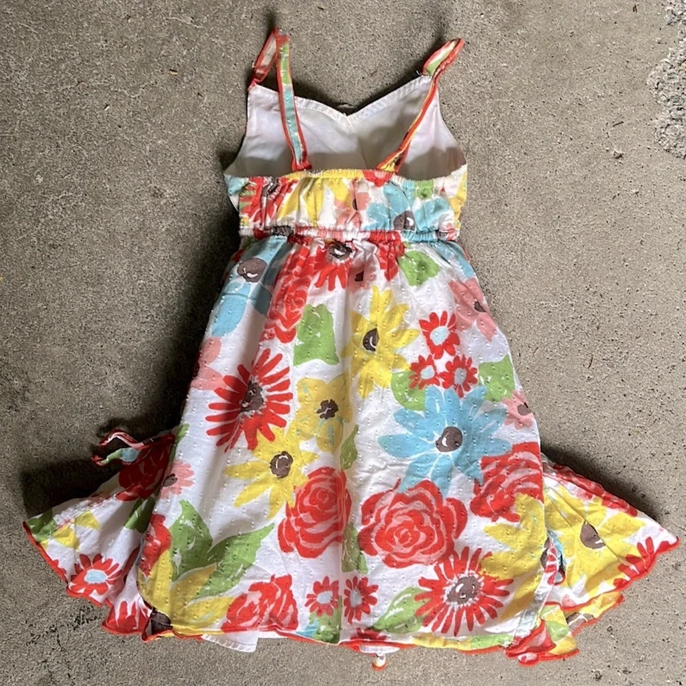 Vintage Bonnie Jean Sun Dress Eyelet Floral